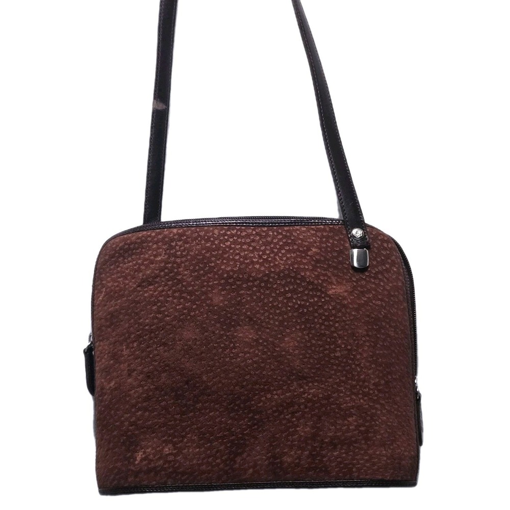 Vintage‎ Casa Lopez Brown Pebbled Genuine Leather Shoulder Bag Purse